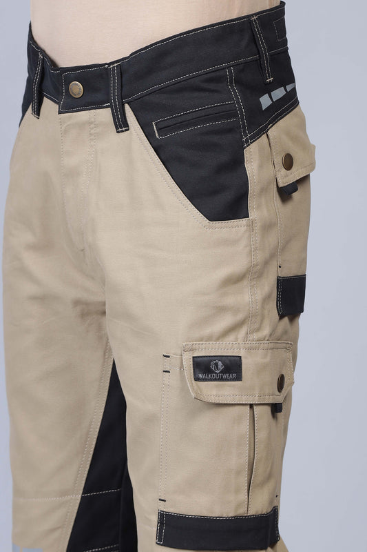 Premium Soldier-Wear Multi-Pocket Cargo (Beige-Black)