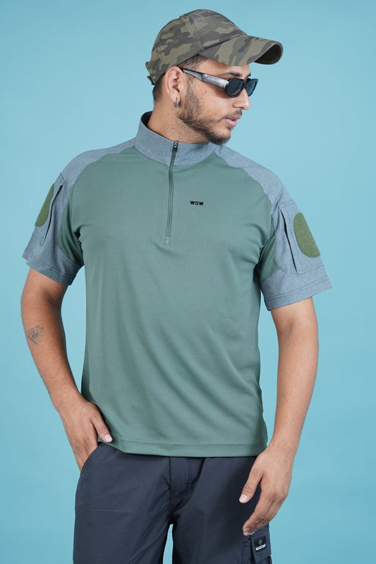 WOW MEN'S STYLISH HALF SLEEVE TACTICAL AEROGRID T-SHIRT ST-05