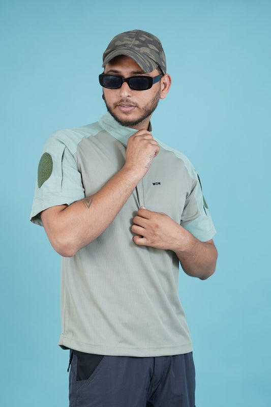 WOW MEN'S STYLISH HALF SLEEVE TACTICAL AEROGRID T-SHIRT ST-05