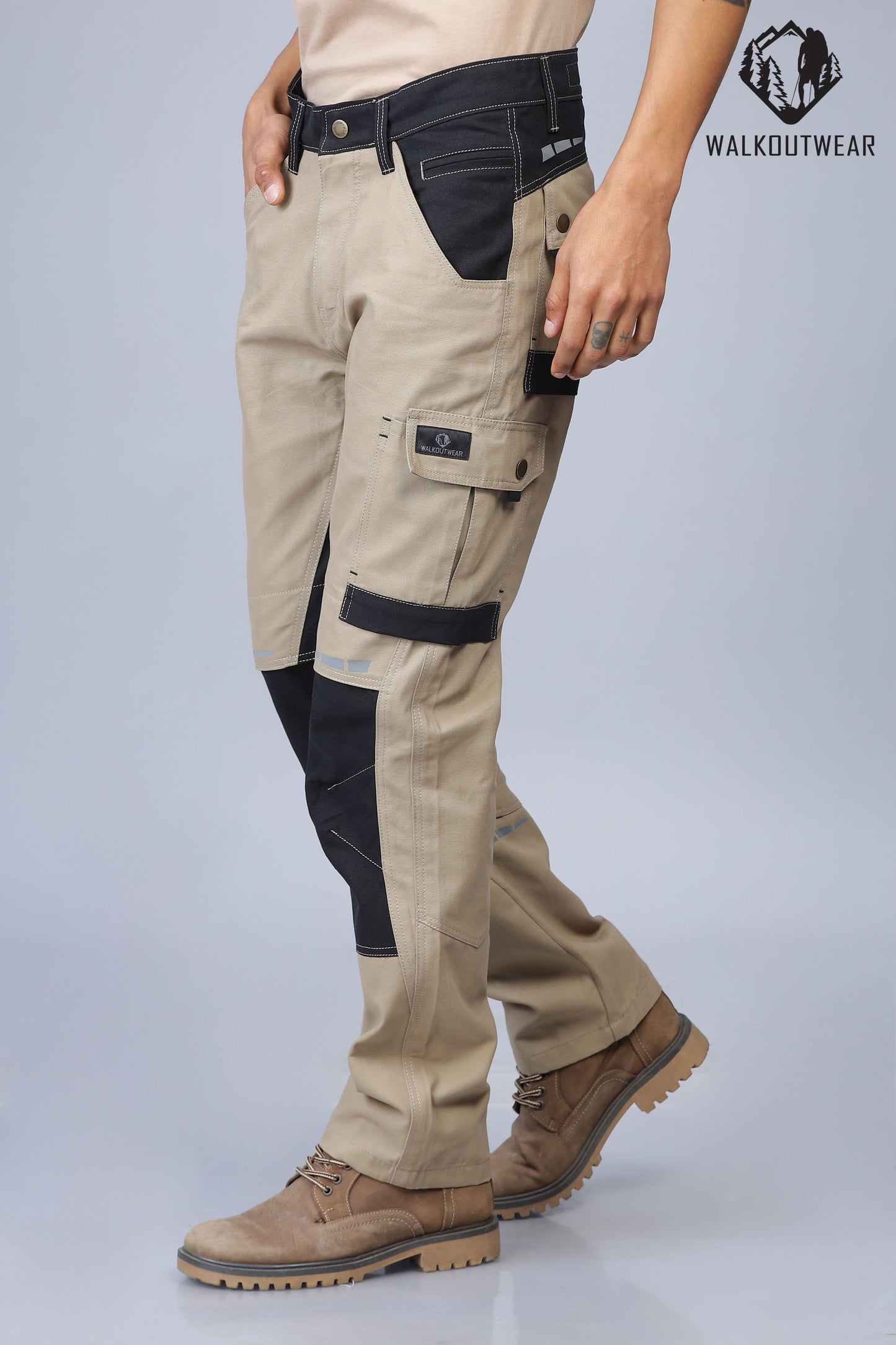 Premium Soldier-Wear Multi-Pocket Cargo (Beige-Black)