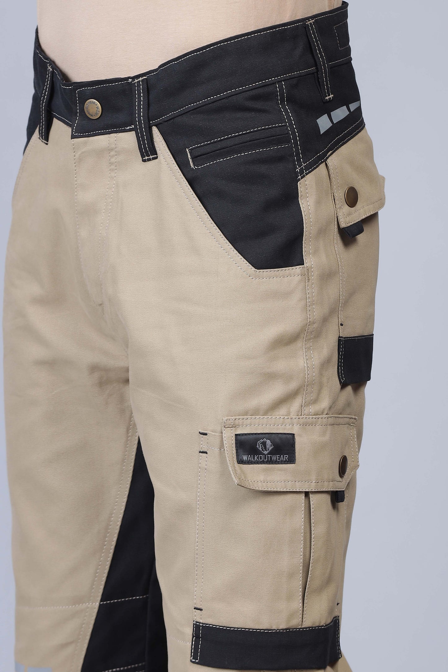 Premium Soldier-Wear Multi-Pocket Cargo (Beige-Black)