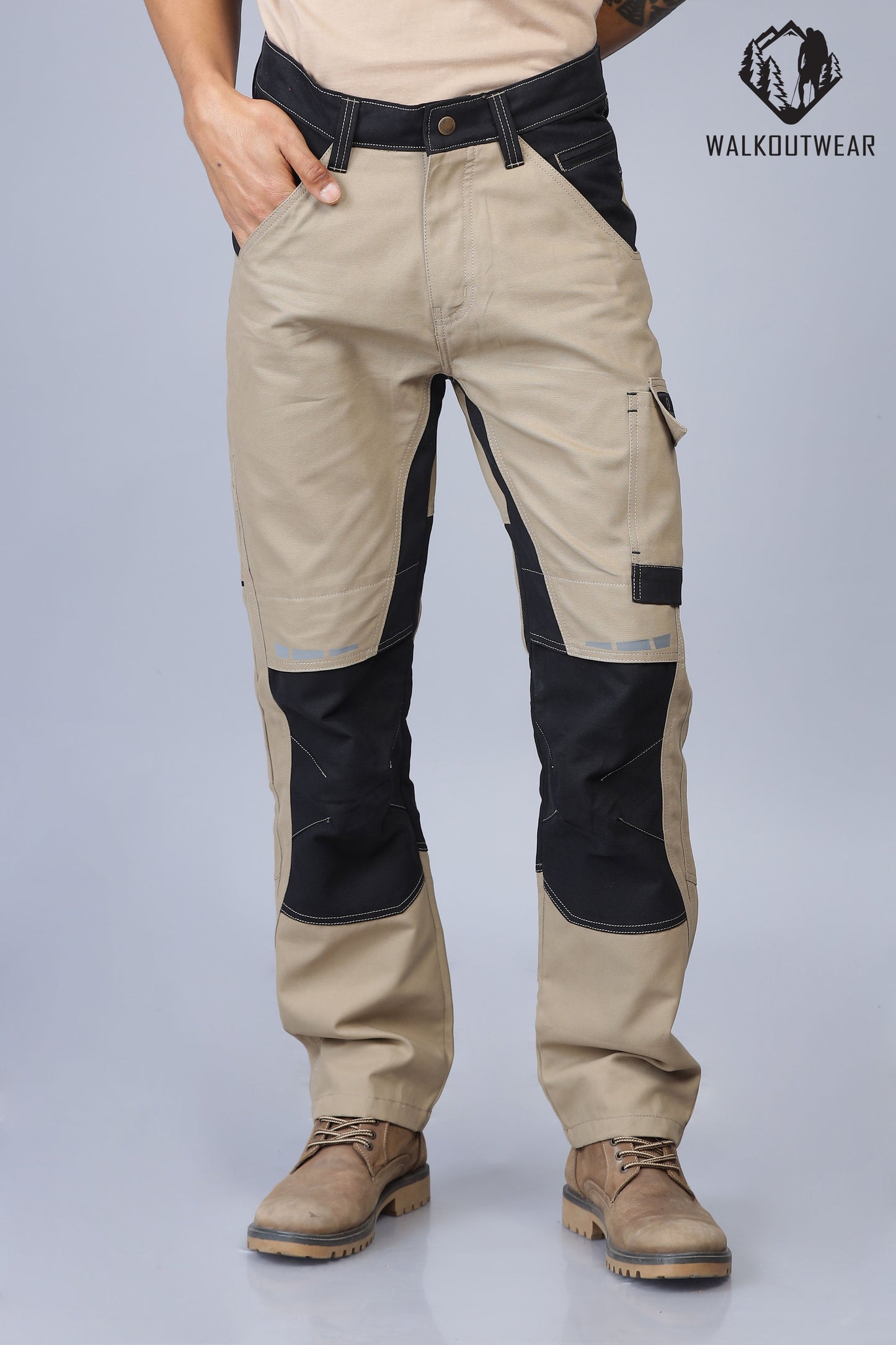 Premium Soldier-Wear Multi-Pocket Cargo (Beige-Black)