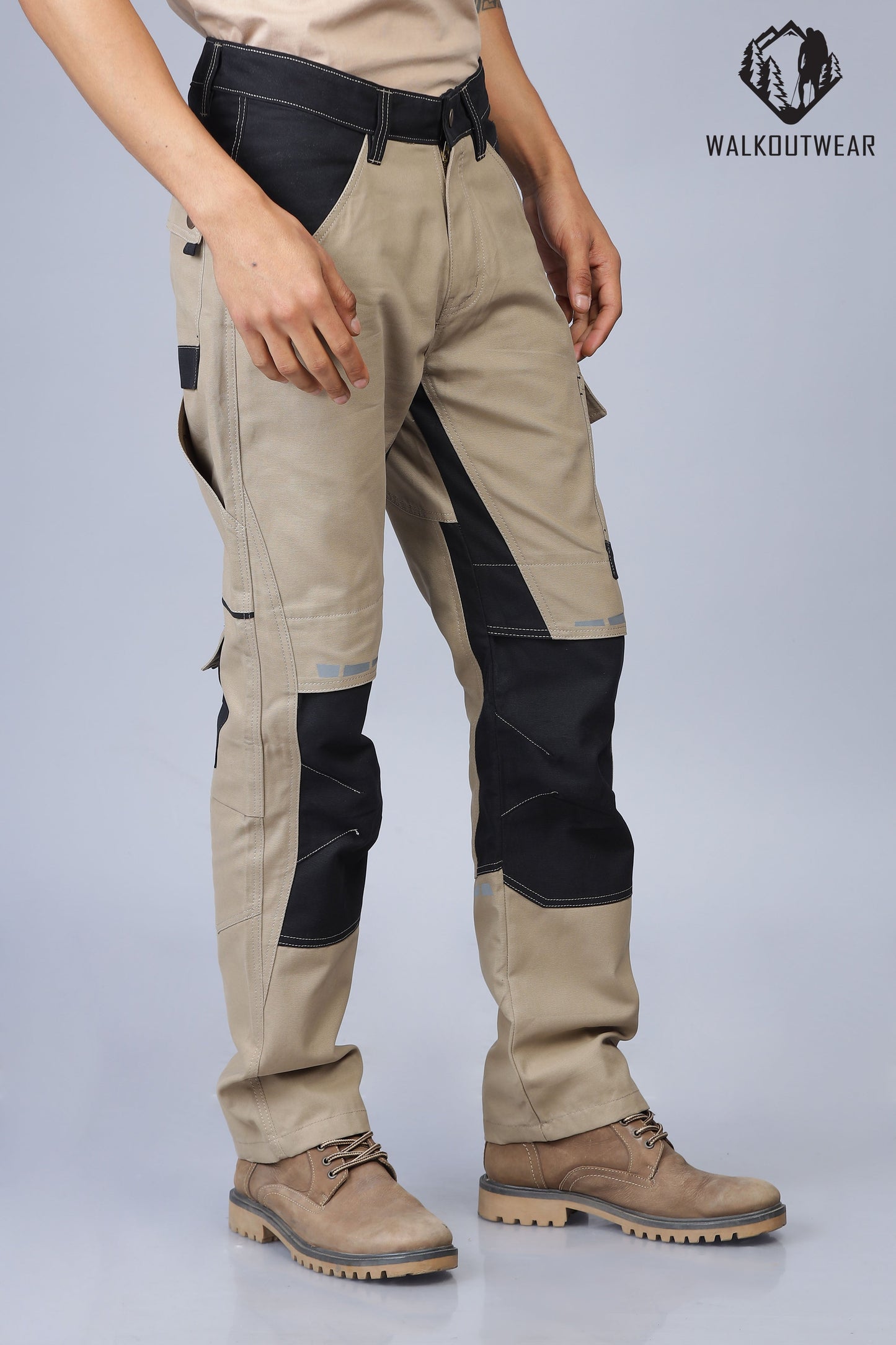Premium Soldier-Wear Multi-Pocket Cargo (Beige-Black)
