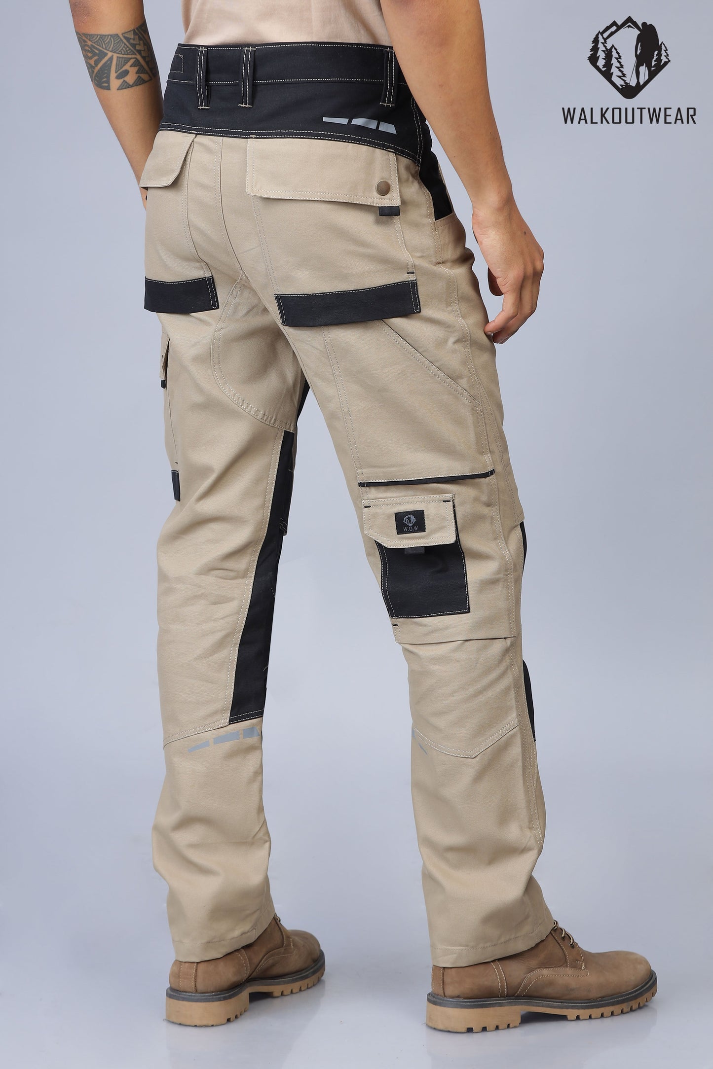 Premium Soldier-Wear Multi-Pocket Cargo (Beige-Black)