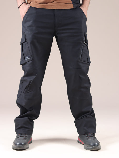 Devil Prime Mens Cotton Slim fit Cargo Trouser Pant 6 Pocket Black 38   Amazonin Fashion