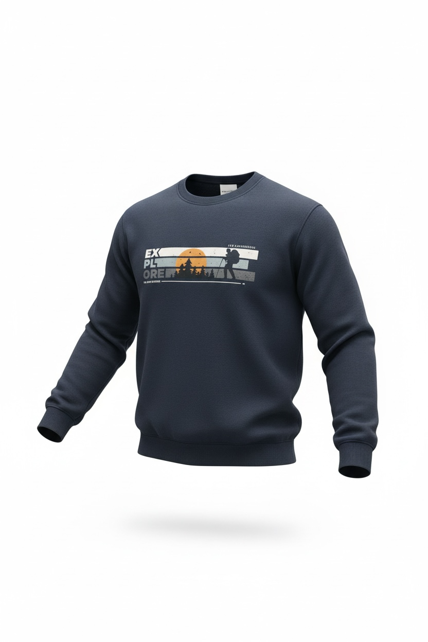 “Explore” Cotton Sweatshirt – Warm, Soft & Comfortable