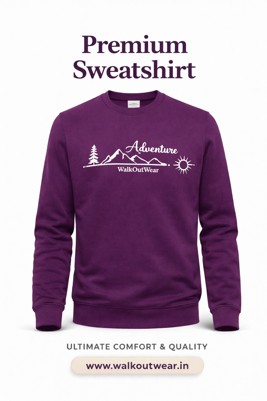 “adventure” Cotton Sweatshirt – Warm, Soft & Comfortable