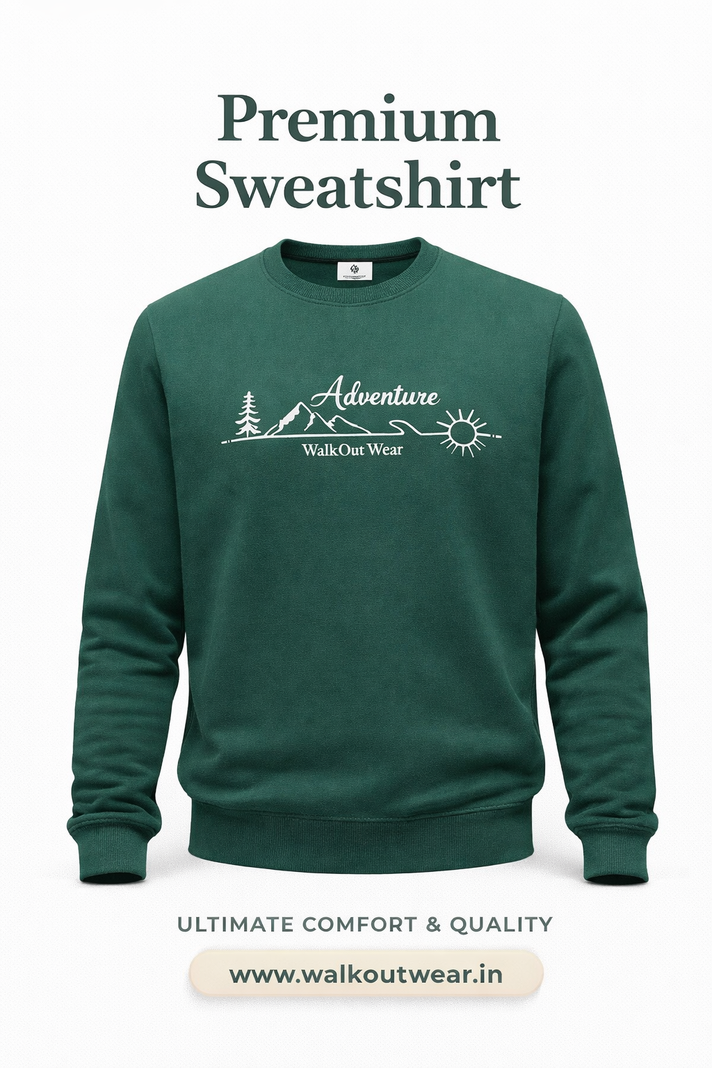 “adventure” Cotton Sweatshirt – Warm, Soft & Comfortable