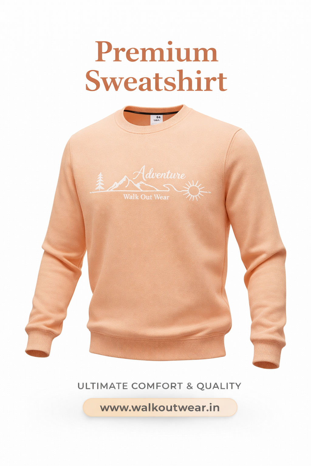 “adventure” Cotton Sweatshirt – Warm, Soft & Comfortable