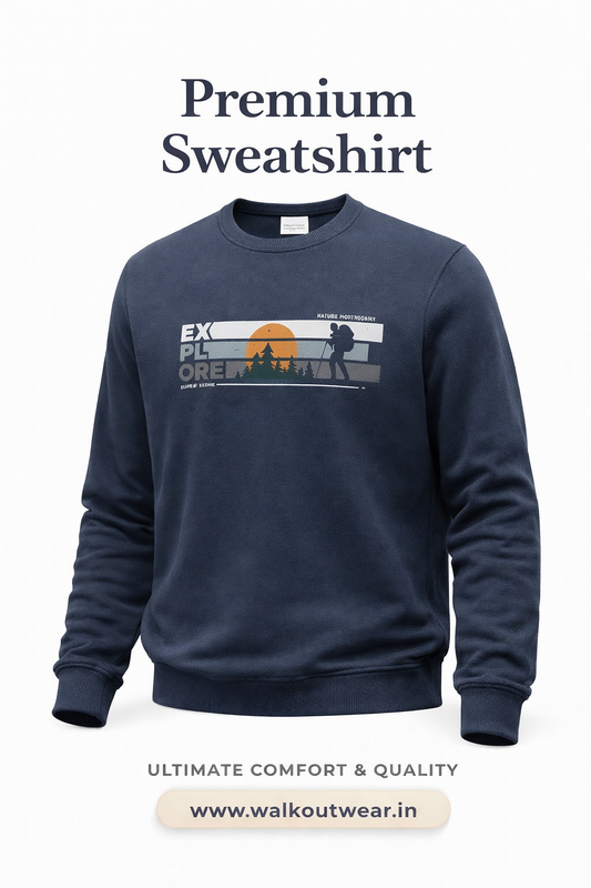 “Explore” Cotton Sweatshirt – Warm, Soft & Comfortable